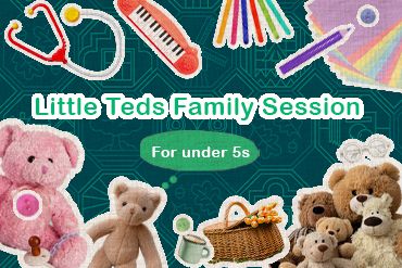 A group of teddy bears and toys for young children